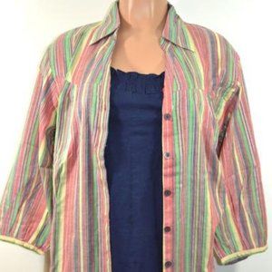 DressBarn Women's Plus Size Striped Shirt 2 PCS-SET With TANK TOP